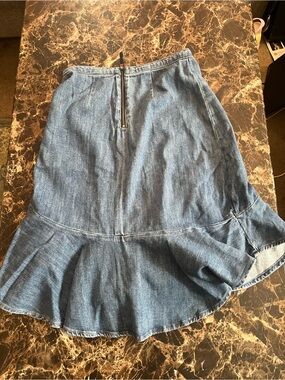 Anthropologie Pilcro Denim Ruffle Hem Women's Skirt - Blue size 0
